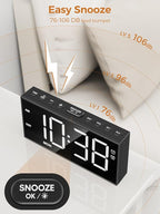 PPLEE Alarm Clock for Bedroom, Upgrade Digital Clock Large Bold Number - Image 3
