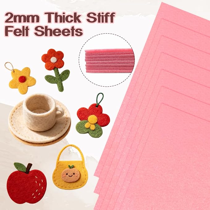 Luomorgo 8 Pcs 8 x 12 Inch Stiff Felt, 2mm Thick, - Image 2