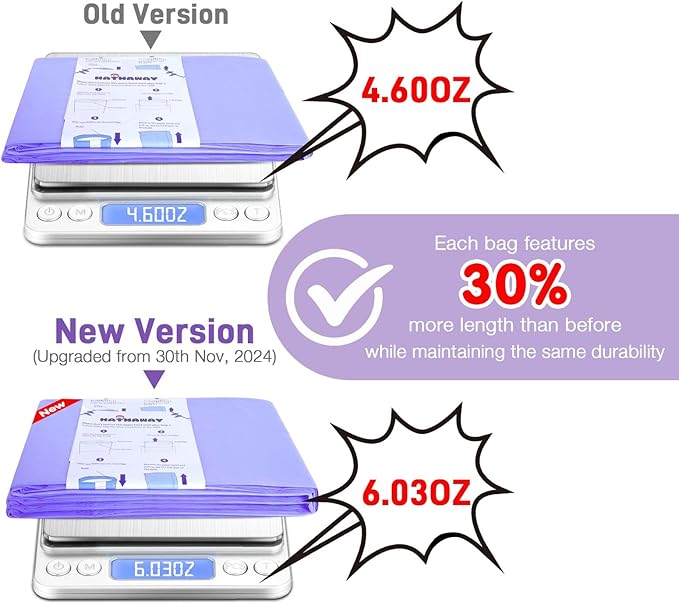Diaper Pail Refill Bags Compatible with Dekor Classic Diaper Pail, Lavender Scented, Extra 30% Long, 5 Pack