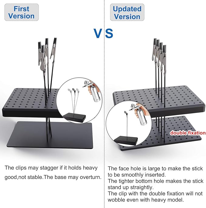GJJC10B- 2PCS Model Painting Stand Base and 40pcs Alligator Clip Sticks - Image 5