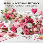 Pink Felt Fabric Sheet 8" X 36", 1.6mm Thick 8 Pack 4 Colors Assorted | Soft - Image 3