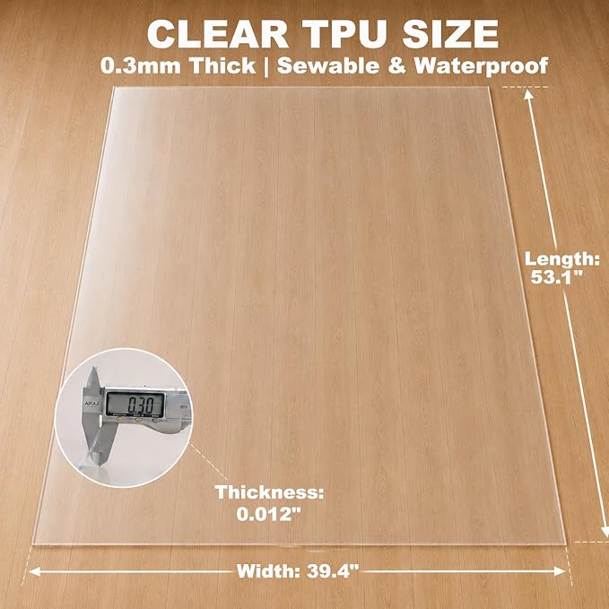 SHISU Clear TPU Vinyl Fabric 12 Mil, Heavy Duty Large Sheet | Large waterproof - Image 7