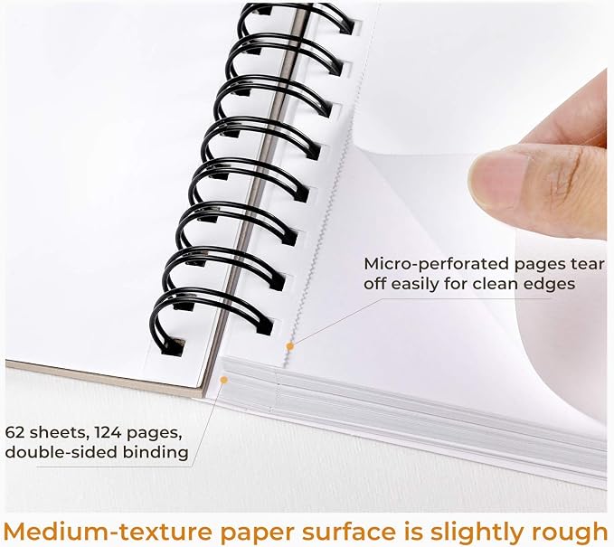 Ohuhu Mix Media Pad, 5.5" x 8.5" Mixed Media Art Sketchbook, 120 LB/200 GSM - Image 6