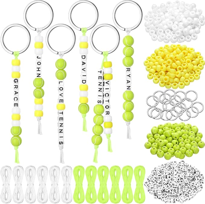 Landical 564 Pcs DIY Tennis Bead Keychain Kit Key Chain Making Craft Adjustable by Landical