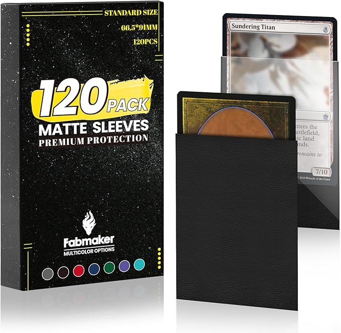120Pack Card Sleeves for Trading Cards, Matte Card Sleeves Deck Card Protectors by Fabmaker