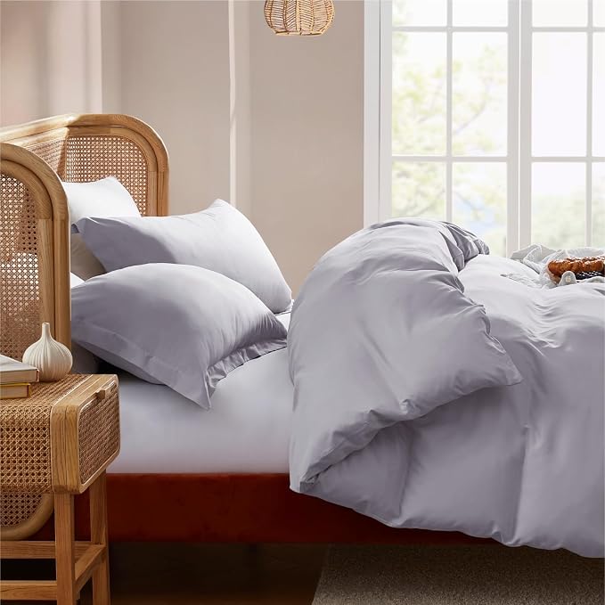 Nestl Grey Lavender Duvet Cover Queen Size - Image 7