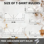 Tshirt Ruler Guide for Vinyl Alignment, T Shirt Rulers to Center Designs - Image 3