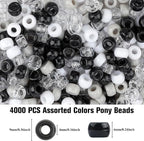 Pony Beads 4000 Pcs, Beads for Bracelets, Hair Beads, Beads for Jewelry Making - Image 2