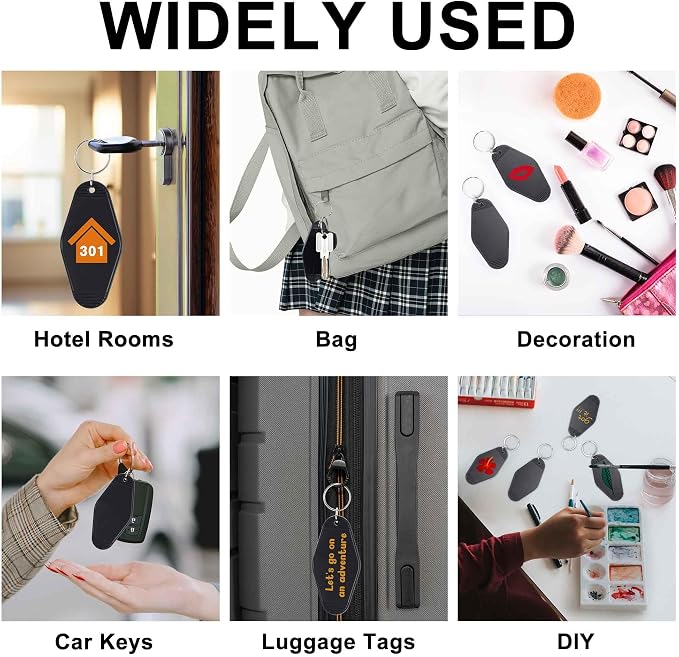 Yoption 20pcs Blank Motel Keychain Bulk - Image 5