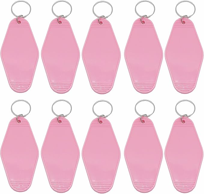 10pcs Blank Hotel Keychains Bulk Vintage Motel Keychain Vinyl HTV printing by Nwsrayu