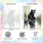 Yezavesu 12x16 Inch Bear Framed Paint by Numbers Kit - Image 3