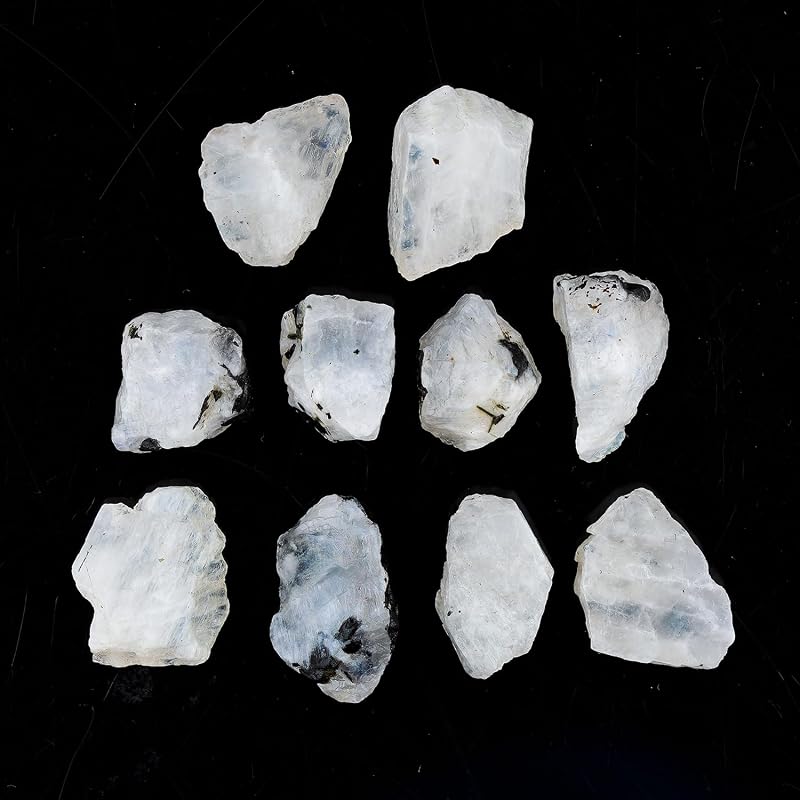 ColouredRocks 10pcs. Tourmilated Moonstone Crystals, Raw Stones, Rough Gemstones - Image 2