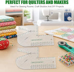 2 Pack Boxed Bag Making Template, 7.5x10 Inch Acrylic Patchwork Ruler Sewing - Image 5