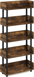 Furinno TURN-N-TUBE 5-Tier Display Shelf, Storage Shelves, Book Shelf, Open - Image 7