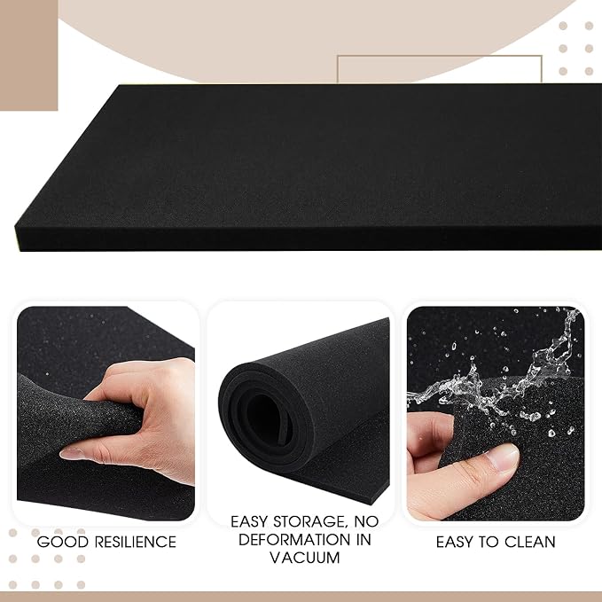 Amylove 1 Pack Polyurethane Foam 1/2" x 24" x 84" High Density Cushion - Image 3