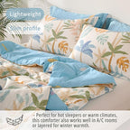 LEMIROE Tropical Coastal Blue Cotton Comforter Queen Size 3Pcs - Image 4
