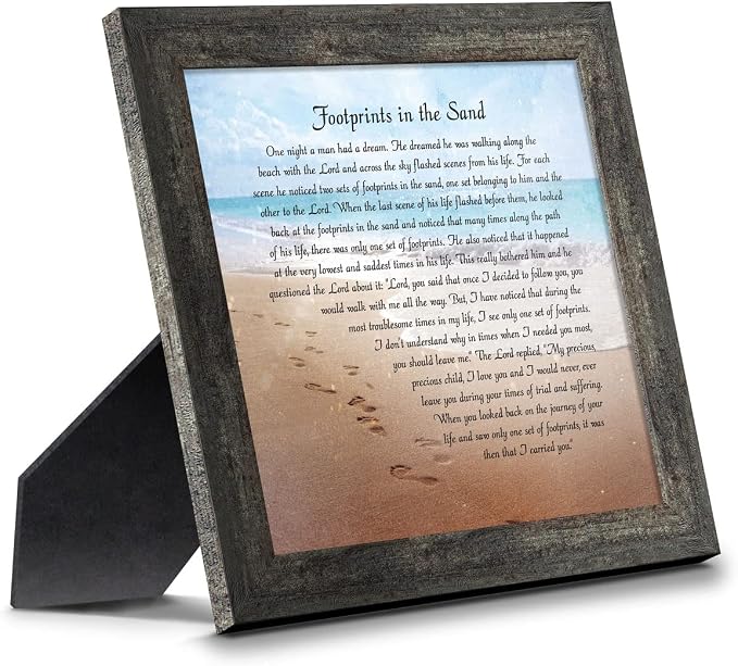 Footprints in the Sand Inspirational Wall Art, Beach Decor, Christian Gifts by CROSSROADSHOMEDECOR