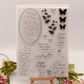 Vintage Words Music Background Clear Stamps Cards by AHTOLS