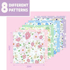 Aubliss 8pcs Fat Quarter Fabric Bundles Quilting Cotton Craft Fabric Pre-Cut - Image 2