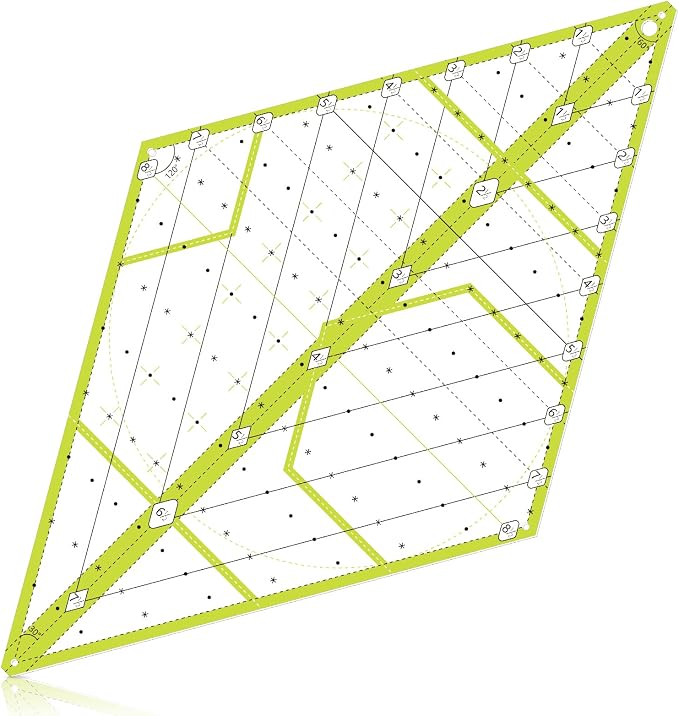 Kanayu 60 Degree Diamond Ruler Acrylic Patch Templates 60 Degree Triangle Ruler by Kanayu