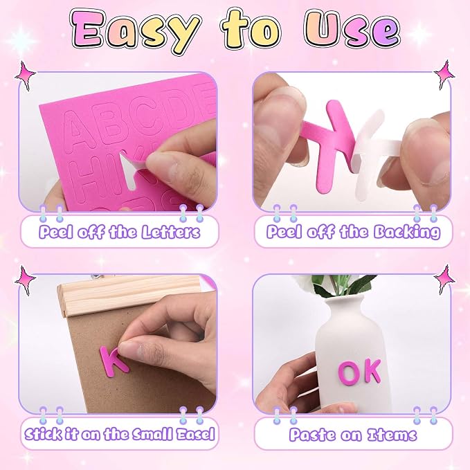 1312 Pcs Foam Letter Stickers, Self-Adhesive EVA Alphabet Stickers Small 1 Inch - Image 4