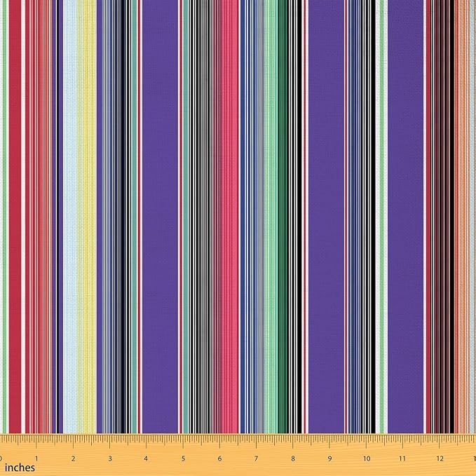 Mexican Stripes Fabric by The Yard, Western Farmhouse Style Fabrics, Boho by CastleFairy