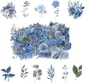 100 Pcs Blue Flower Stickers, Wildflower Stickers by Obujopal