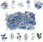 100 Pcs Blue Flower Stickers, Wildflower Stickers by Obujopal