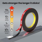 Double Sided Heavy Duty Mounting Tape, 2 Rolls, Waterproof, High Temp Resistant - Image 9