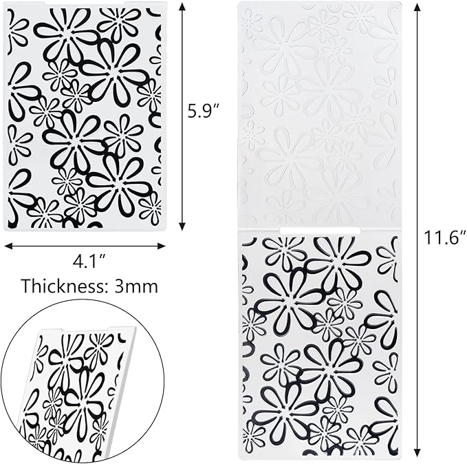 Hedume 16 Pieces Embossing Folders, 5.9" x 4.1" Embossing Machine Template - Image 5