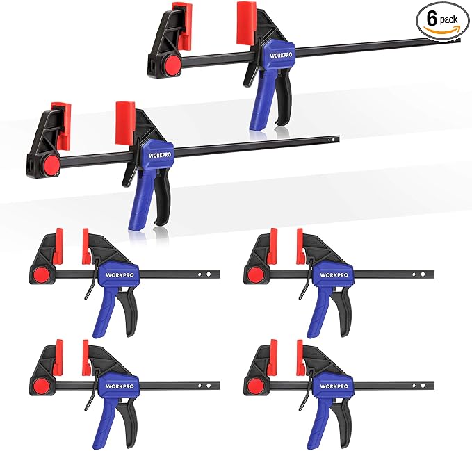 WORKPRO Bar Clamps for Woodworking, 6-Inch and 12-Inch Wood Clamps Set by WORKPRO
