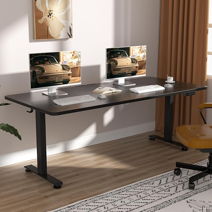 Veken 63×23.6 Inch Large Electric Standing Desk, Gaming Table, Suit students by Veken