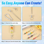 50 Pcs Beadable Keychain Bars Bulk DIY Metal Keychain Making Kit Metal - Image 5