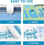 Glitter HTV Heat Transfer Vinyl, Light Blue 12pcs 12" x 10" Iron-on Vinyl | - Image 3