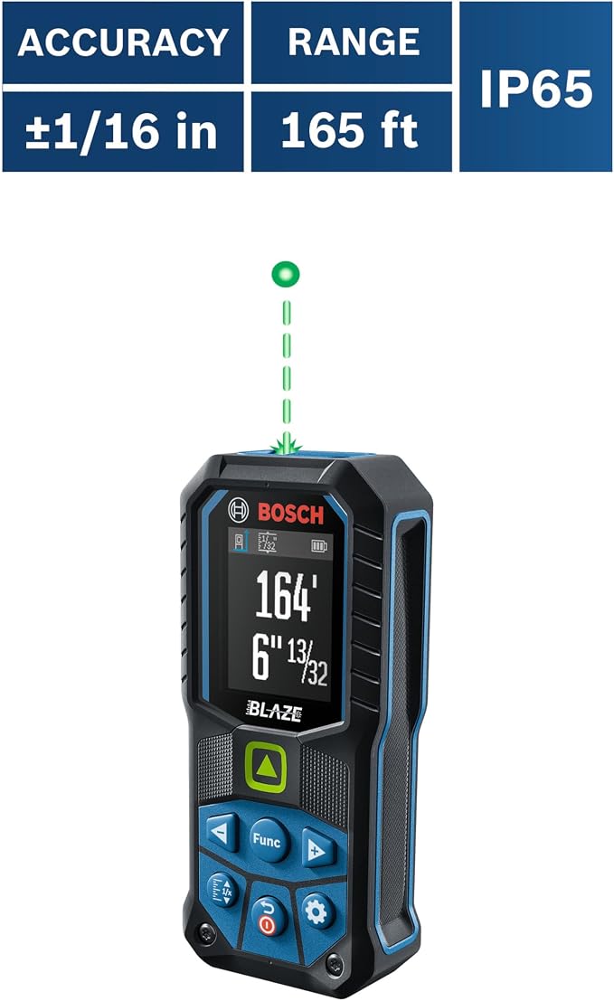 BOSCH GLM165-25G Blaze™ Green-Beam 165 Ft. Laser Measure, Laser Distance - Image 13