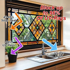 Geometric Stained Glass Window Film 17.7 x 39.3 Inch No Glue Static Cling - Image 4