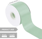 Sage Green 2.5 Inch 25 Yards Satin Wired Ribbon - Image 2