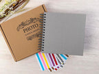 potricher 8 x 8 Inch DIY Scrapbook Photo Album 80 Pages Thick Kraft Blank Gray - Image 7