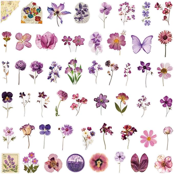 Transparent Flora Scrapbook Stickers Aesthetic Flowers Stickers | Transparent & - Image 5