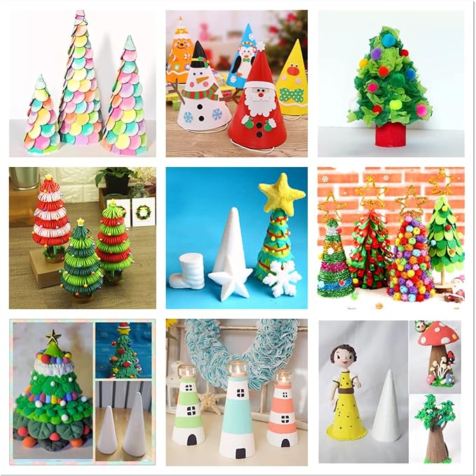Crafjie Foam Cones for DIY Arts and Crafts, for DIY Home Craft Project - Image 3