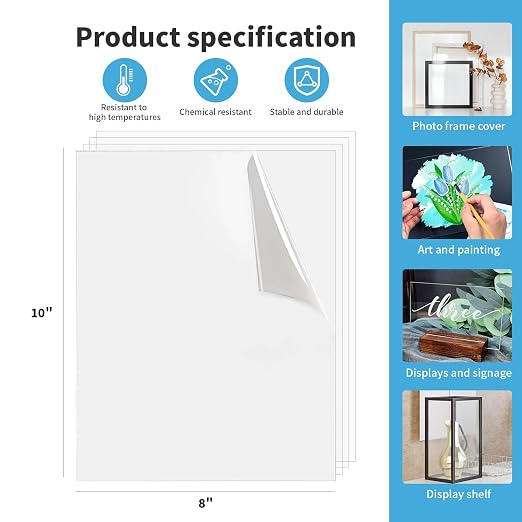 Art3d 10-Pack of 11×14" PET/Plexiglass Sheets, Transparent Clear Flexible - Image 6