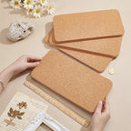 OLYCRAFT 4Pcs Rectangle Bulletin Boards 6x12 Inch Non Self-Adhesive Wood Cork - Image 3