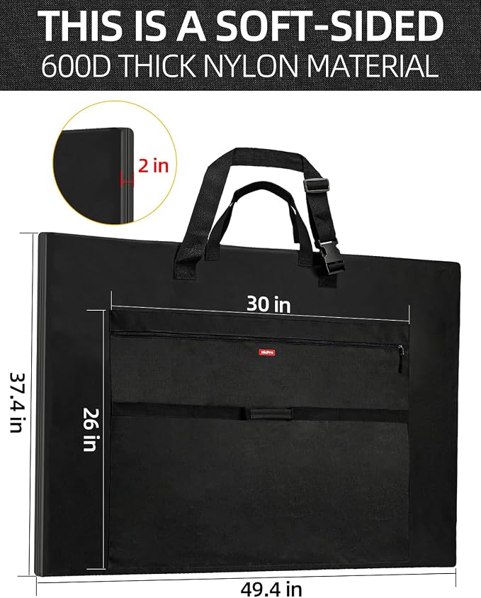 Nicpro Light Weight Art Portfolio Bag, 36 x 48 Inches Waterproof Art Portfolio - Image 3