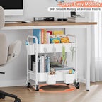 2 Tier Small Rolling Cart Metal - Image 2