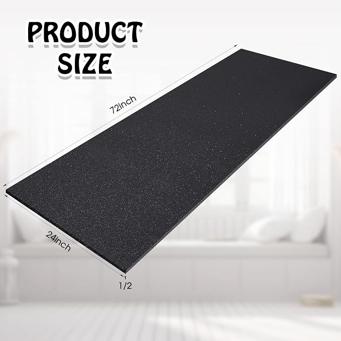 Amylove 1 Pack Polyurethane Foam 1/2" x 24" x 72" High Density Cushion - Image 2