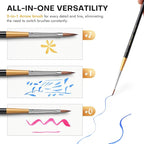 Golden Maple Kolinsky Sable Miniature Paint Brushes, Watercolor Details - Image 4