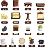 23pcs Brown Dollhouse Mini Furniture Kit Decoration DIY Accessories Including - Image 4