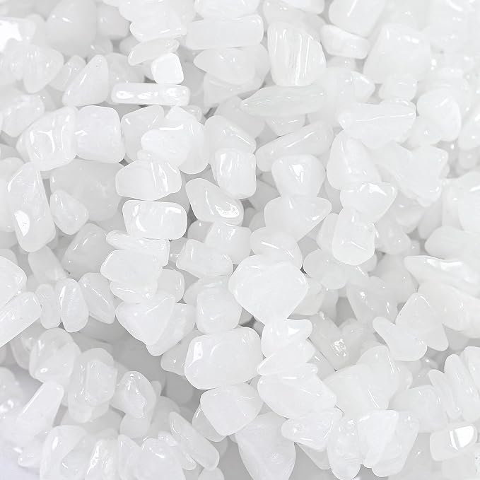 260pcs Natural White Jade Crystal Beads Chips 5mm to 8mm Irregular Gemstone - Image 3