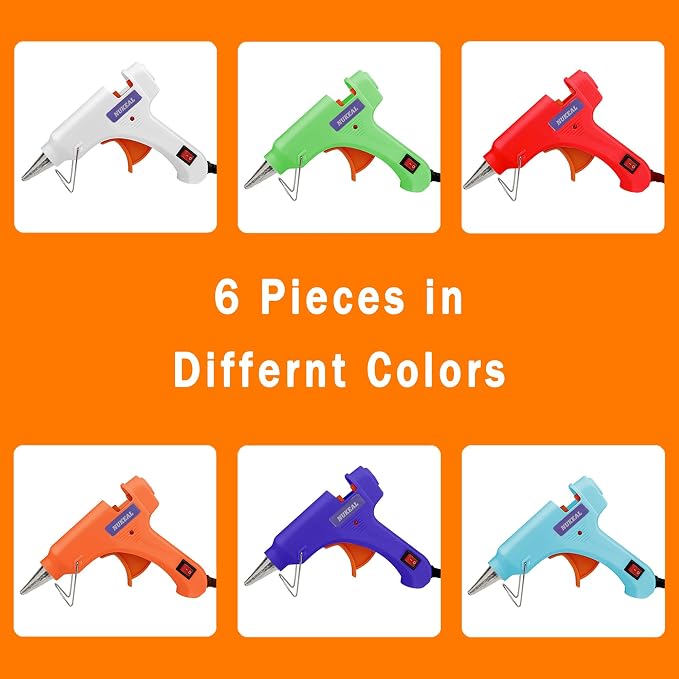 6 Pack Mini Hot Glue Gun Kit for Crafts, 20W Fast Preheating Kid-Safe Glue Gun - Image 3