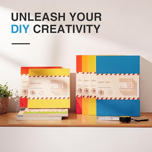Rowood 7 Pack Rainbow Colored Plywood Sheets, 3mm Multi Thin Unfinished Wood - Image 8